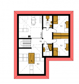 Grundriss des Obergeschosses - BUNGALOW 128